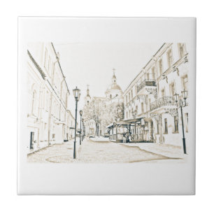 Architecture Cityscape Vitebsk Sketch Tile