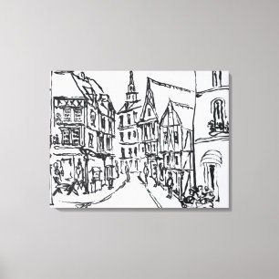 Architecture   Dinan, Brittany, France Canvas Print