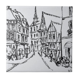 Architecture Dinan, Brittany, France Tile