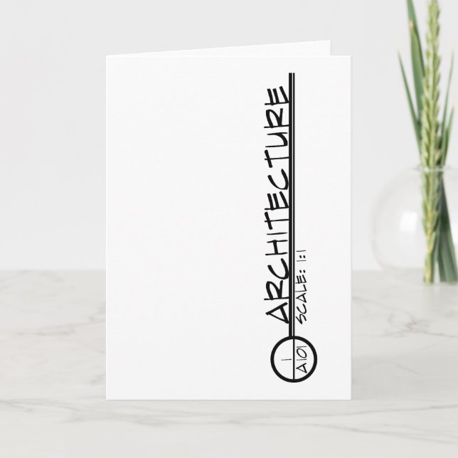 Architecture Drawing Title Greeting Card (dark) (Front)