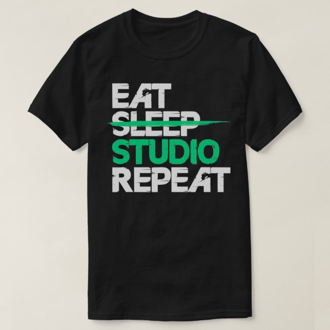 Architecture Eat Sleep Studio Repeat Funny Archite T-Shirt (Design Front)
