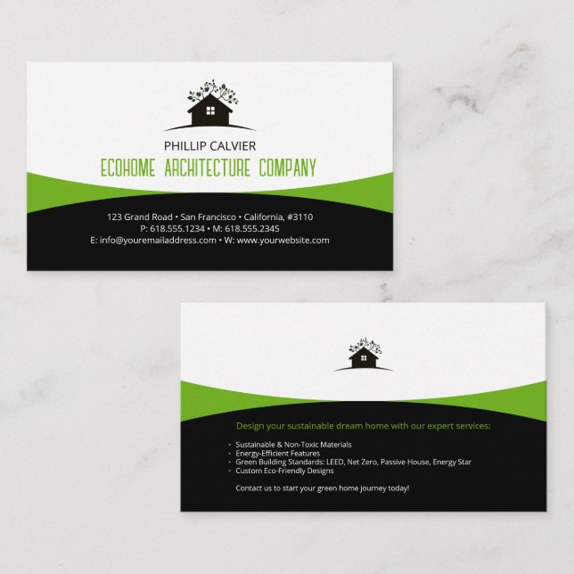 Architecture | Eco Home Architect Business Card (Front/Back)