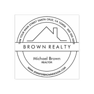 Architecture House Roof Logo for Real Estate Rubber Stamp