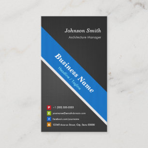Architecture Manager - Premium Black Blue Business Card
