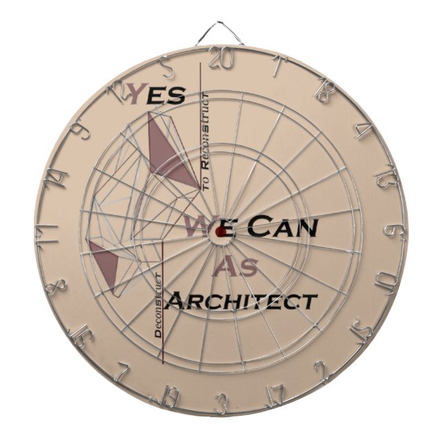 architecture, modern design, geometric art, black  dartboard (Front)