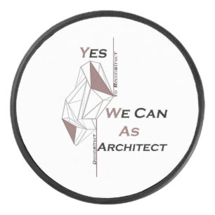 architecture, modern design, geometric art, black  hockey puck