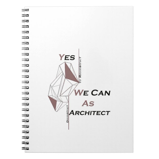 architecture, modern design, geometric art, black  notebook (Front)