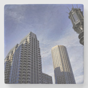 Architecture of downtown Boston Stone Coaster