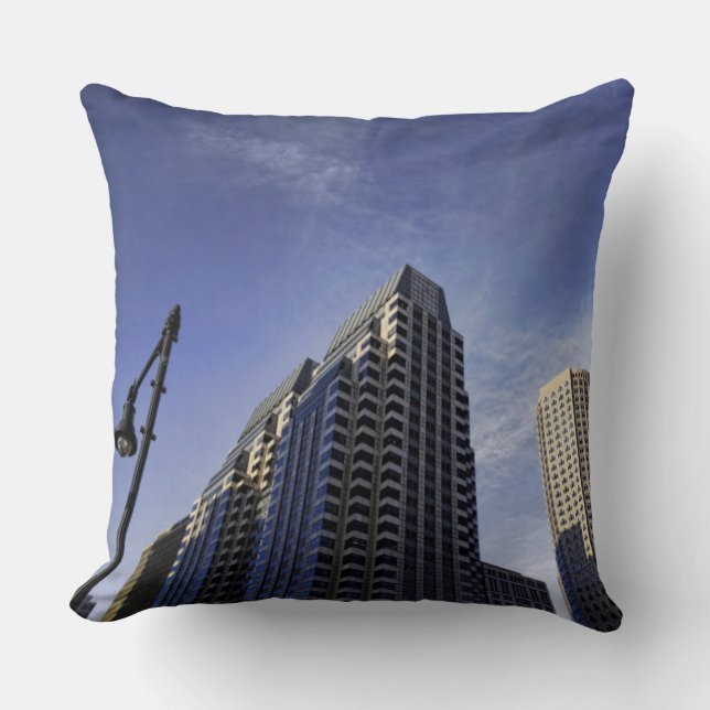 Architecture of downtown Boston Throw Pillow (Front)
