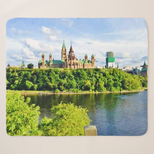 Architecture of Parliament Hill Ottawa. Buy Now Sherpa Blanket