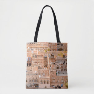 Architecture of the Old Town of Sana'a, Yemen. UNE Tote Bag