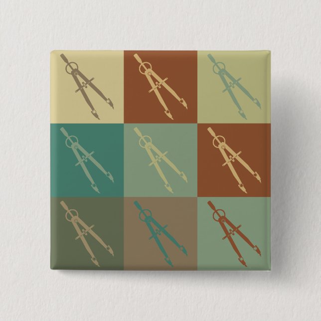 Architecture Pop Art 2 Inch Square Button (Front)