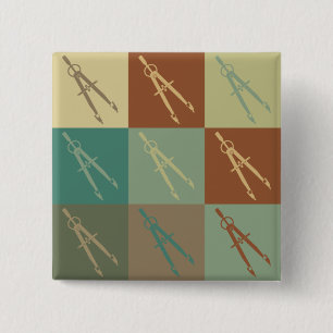 Architecture Pop Art 2 Inch Square Button