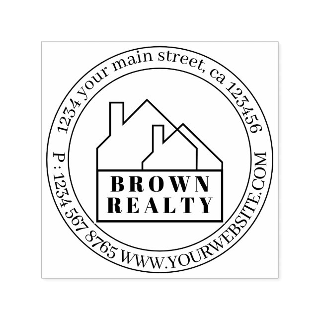 Architecture Rental Agent House Real Estate Self-inking Stamp (Design)