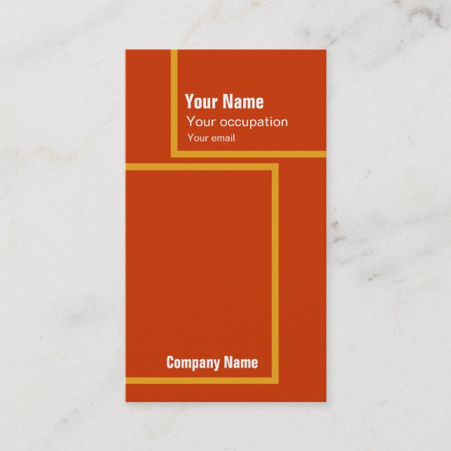 Architecture Retro Orange Business Card (Front)