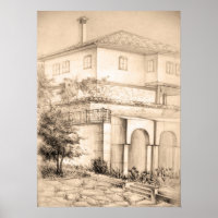 Architecture Traditional House Drawing Sketch Art