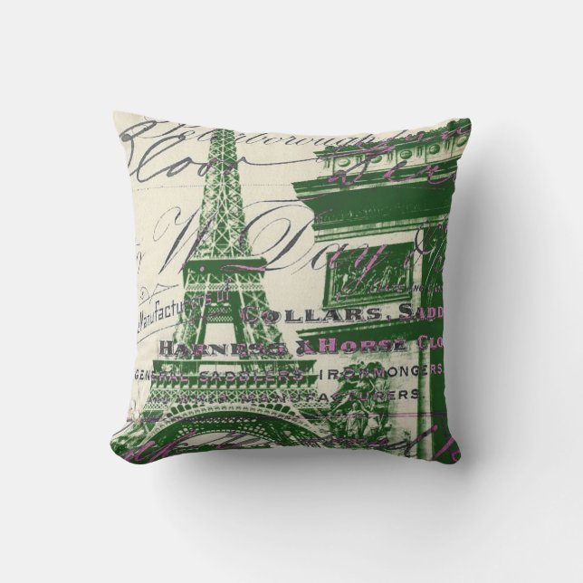 architecture victory gate paris eiffel tower throw pillow (Front)