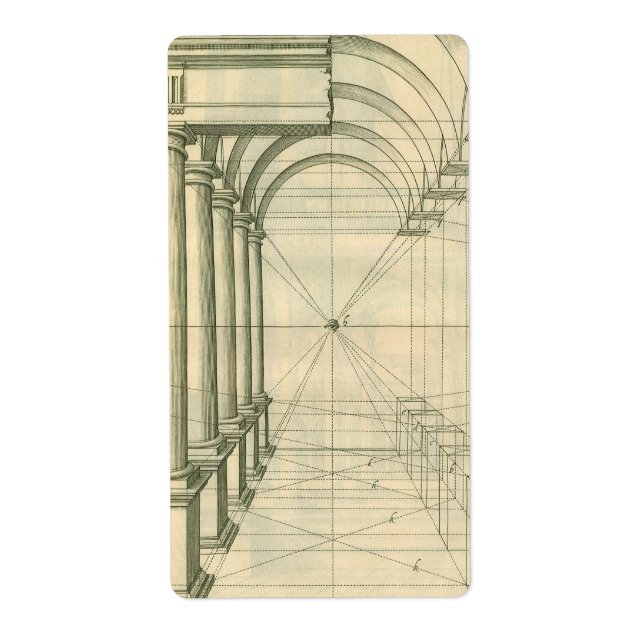 Architecture vintage, Perspective Colonnes Arches (Devant)