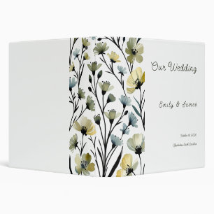 Archivador Sage Green & Soft Yellow Botanical Wedd Binder