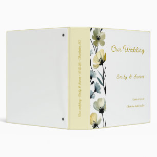 Archivador Sage Green & Soft Yellow Botanical Wedd Binder
