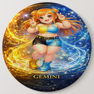 Archive Galaxy: Gemini Vocal Twins 6 Inch Round Button