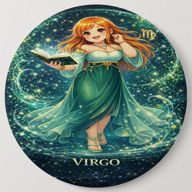Archive Galaxy: Virgo Infinite Librarian 6 Inch Round Button (Front)