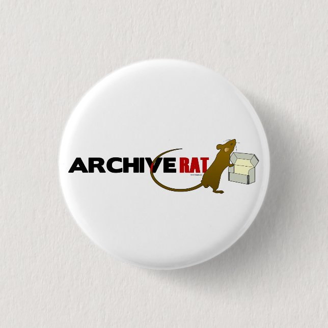 Archive Rat (Version 2) 1 Inch Round Button (Front)