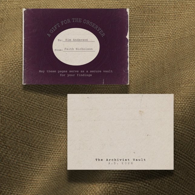 Archivist Burgundy Gift Card for the Observer (Creator Uploaded)