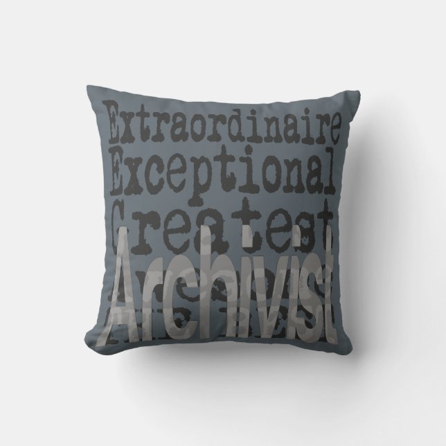 Archivist Extraordinaire Throw Pillow (Front)