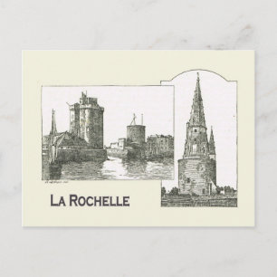 Archtecture, La Rochelle, harbour entrance, church Postcard