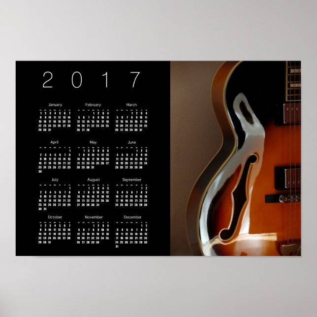 Archtop Guitar Calendar Poster 2017 (Front)