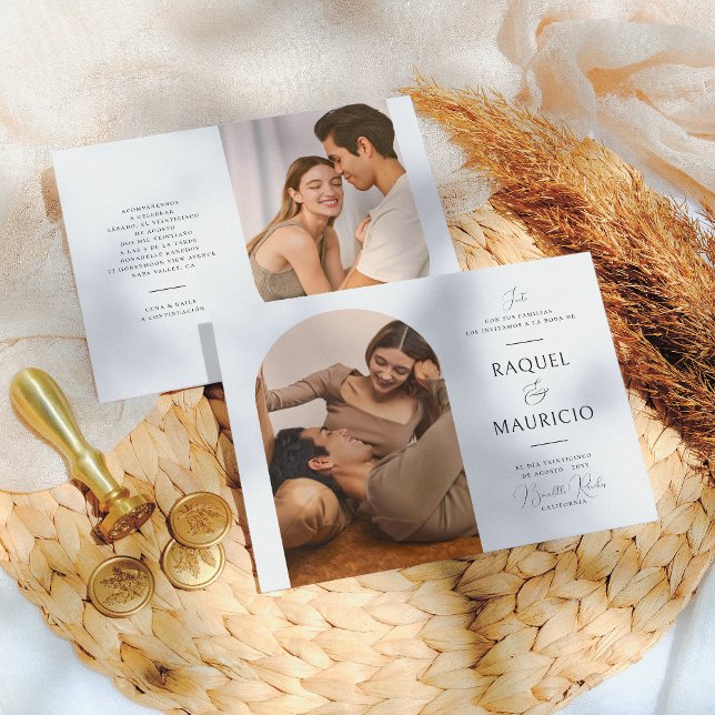 Arco Boho Invitación de Boda Elegante Invitation (Creator Uploaded)