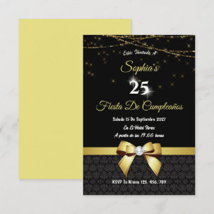 Arco Y Luces Con Gemas Doradas Invitation