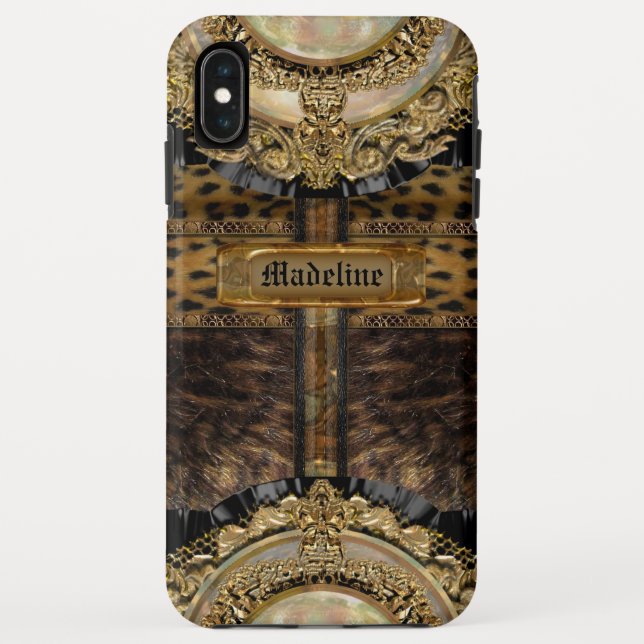 Arcos Leopard Chic Monogram  Tough Case-Mate iPhone Case (Back)