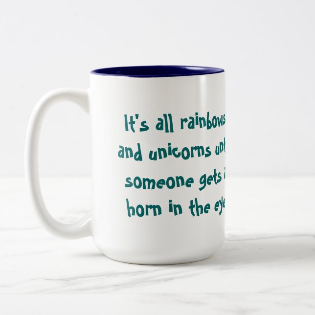 Arcs-en-ciel et tasse de café de licornes (Gauche)