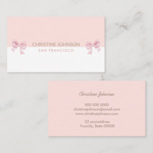arcs roses blanc et carte de visite rose