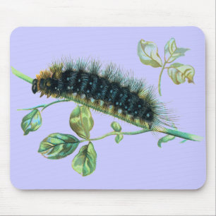 Arctia caja caterpillar mouse pad