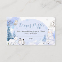 ARCTIC ANIMAL Snowflakes Baby Shower Diaper Raffle