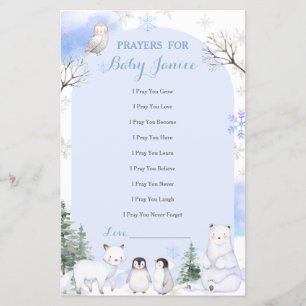 ARCTIC ANIMAL Snowflakes Trees Prayers for Baby