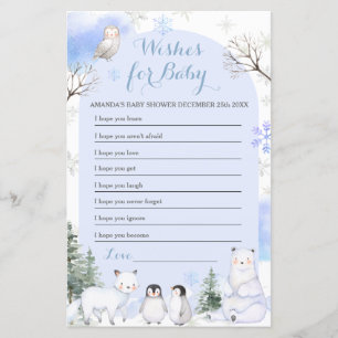 ARCTIC ANIMAL Snowflakes Trees Wishes for Baby