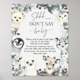 Arctic Animal Winter Onederland Don't Say Baby Poster