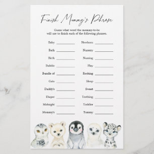 Arctic Animals Baby Shower Finish Mommy's Phrase