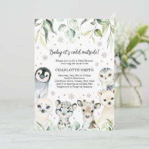 Arctic Animals Baby Shower Invitation