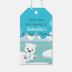 Arctic Animals Thank You For Coming Birthday Tag