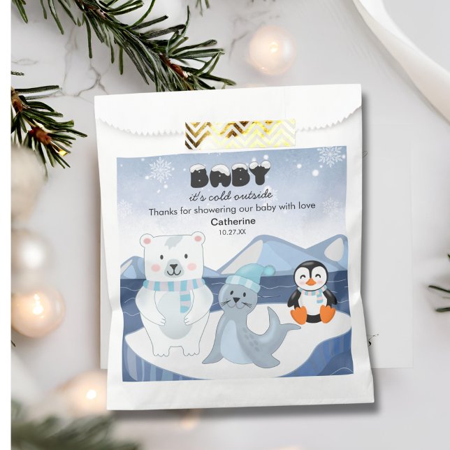 Arctic Animals Winter Wonderland Baby Shower Favour Bag (Creator Uploaded)