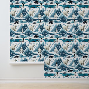 Arctic Animals Winter Wonderland Peel and Stick Wallpaper