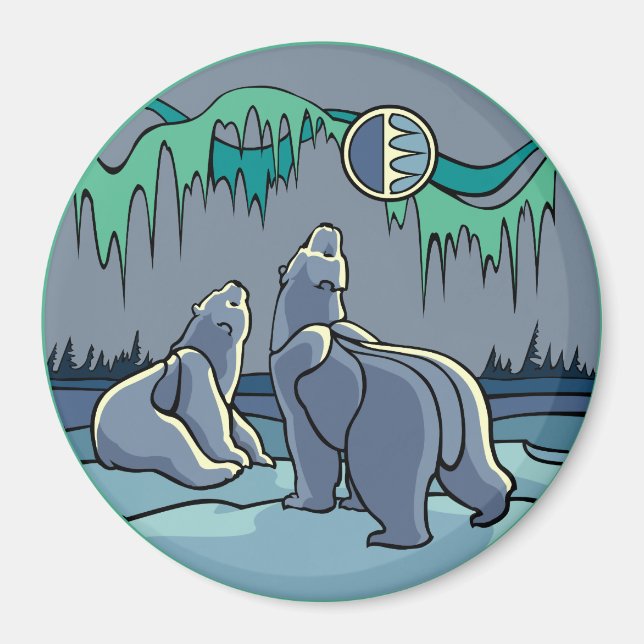 Arctic Art Fridge Magnet Polar Bear Art Gifts (Front)
