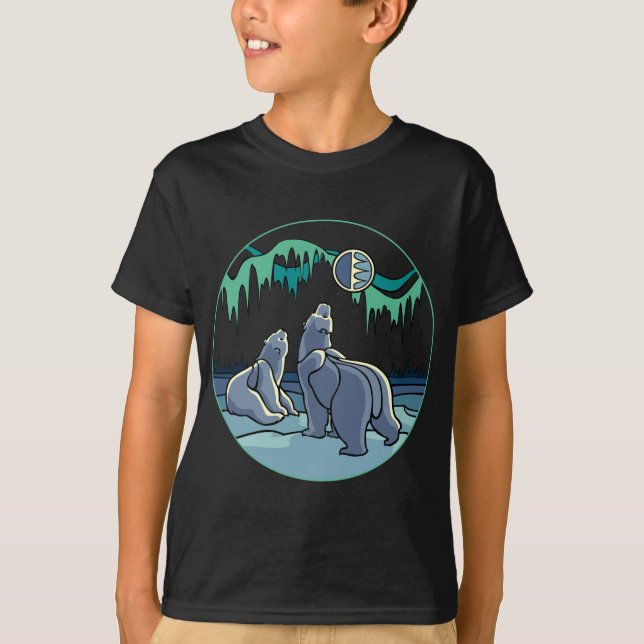Arctic Art Kid's T-shirt Polar Bear Kid's Shirts (Front)