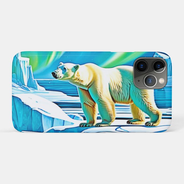 Arctic Bear Northern Lights Case-Mate iPhone Case (Back (Horizontal))
