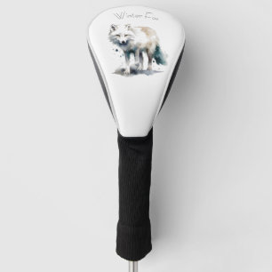 Arctic Beauty: Winter Fox, custom Golf Head Cover